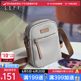 莱夫新款包包女包 帆布休闲双层主袋简约斜挎小方包 烟雾灰-可放iPhone14