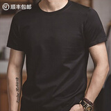 马登工装重磅纯棉白色t恤男夏正肩男士短袖美式复古二本针半袖打底衫 黑色 单件【国内潮牌/男装轻奢高级感/纯色】 2XL (190)