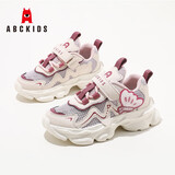 ABC KIDS童鞋女童夏季网面运动鞋儿童女孩透气老爹鞋3108PY粉酒红29