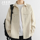JEEP SPIRIT吉普衬衫男春秋季休闲长袖工装外套男宽松百搭夹克上衣新款男装