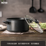 美亚（MEYER）酷乐汤锅铝锅24cm卤高焖防碎玻璃盖双耳煮奶瓶拉面