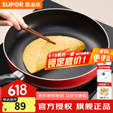 苏泊尔（SUPOR） 平底锅不粘锅家用小煎锅煎蛋饼牛排煎锅厨房锅 28CM电磁炉明火通用【带盖】 28cm