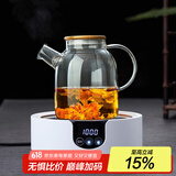 美斯尼 玻璃茶壶泡茶壶花果茶冷饮凉水壶加厚耐热烧水壶家用茶具套装 1600ml 壶 +电陶炉
