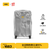 CRASH BAGGAGE意大利凹凸行李箱拉杆箱登机箱破损密码旅行箱万向轮新款男女 Silver拉链 28英寸 需托运，3人15天以上旅途