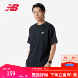 NEW BALANCE NB 官方短袖T恤男款运动休闲百搭纯色打底圆领上衣 BK MT41509 S