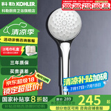 科勒（KOHLER） 淋浴花洒喷头 手持花洒多功能莲蓬头软管滑动杆底座托套餐 R99063T-CP亲氧花洒头