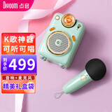 Divoom 点音蓝牙音箱带麦克风小魔女迷你收音机家庭ktv音响套装户外K歌家用小蜜蜂扩音器教师专用 抹茶绿【小魔女】萌宠礼盒装