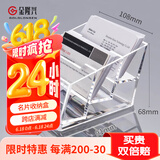 金隆兴 名片座 三格亚克力透明名片盒收纳座 桌面办公名片展示盒 单格亚克力立式名片夹 常用款 C2153