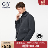 金利来GY服饰单夹克男翻领单茄克时尚休闲男士上衣外套 灰色 2XL 