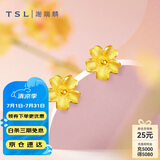 谢瑞麟（TSL）黄金耳钉磨砂朱槿花朵足金耳饰YM352 约0.75g生日礼物