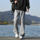 MAYBEYOND微喇牛仔裤男秋冬季宽松修身裤子男美式休闲长裤MN09水泥灰XL