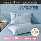 百丽丝水星家纺出品枕头套单件 全棉枕套枕巾纯棉枕头罩枕套一对48x74cm