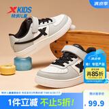 特步（XTEP）儿童童鞋男女童小白鞋儿童运动板鞋百搭时尚休闲学生板鞋 帆白/烟雾灰 37 码