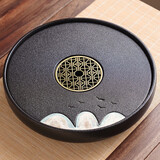 初伍圆形茶盘家用办公室会客国潮风茶具茶托盘客厅陶瓷功夫茶台干泡盘