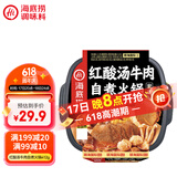 海底捞自热火锅 方便速食免煮春游野餐零食红酸汤牛肉自煮火锅412g