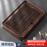 尚言坊茶盘储水式小型实木茶台家用 中式旅行茶具托盘 11黑檀木大盛水茶盘+三大配件
