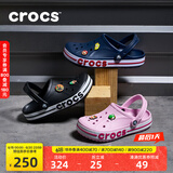 crocs卡骆驰洞洞鞋贝雅卡骆班轻便耐磨一脚蹬休闲鞋|205089 黑色/白色-066 41 /42(260mm)