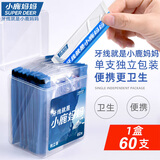 小鹿妈妈牙线棒单支便携独立包装超细牙线棒牙线盒家庭装餐厅牙签 60支 