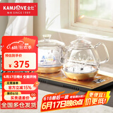 金灶（KAMJOVE）全智能底部自动上水电热水壶 烧水保温一体全自动恒温茶台烧水壶家用玻璃电茶炉H9 0.8L 【涌泉上水 一键智能】20*37cm