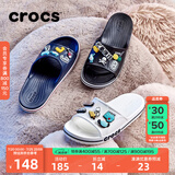 crocs卡骆驰一字拖贝雅卡骆班凉拖 情侣款运动休闲拖鞋|205392 黑色/白色-066 37 /38(230mm)