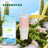 星巴克（Starbucks）杯子 多肉花园系列 不锈钢桌面杯高颜值可爱便携随行杯男女士送礼 不锈钢双饮口杯(配挂件)820ml