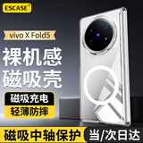 ESCASE【中轴磁吸】适用vivo x fold5手机壳磁吸折叠透明壳保护套防摔全包硬壳简约高级感男女外壳