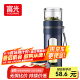 富光玻璃杯 高硼硅泡茶杯子 茶水分离杯 商务办公便携塑玻水杯男女士