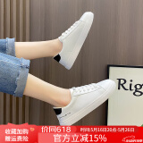 奥古狮登小白鞋女新款2025百搭舒适平底板鞋女韩版学生休闲女鞋子软底防滑 G801白黑【四季款】 35