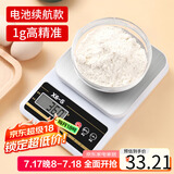 拜杰厨房电子秤家用小型烘焙克称高精度称重食物秤克数秤5kg/1g  X6-S