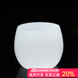 容山堂 茶杯羊脂玉瓷主人杯单杯个人公道杯玻璃大号琉璃品茗杯功夫茶具 功德羊脂玉瓷杯