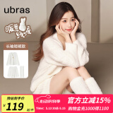 ubras【虞书欣同款】兔绒绒开襟家居服套装厚款女加绒睡衣冬季女 【长袖短裤套装】纯白色 M