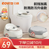 日康（rikang）儿童马桶 宝宝坐便器便盆加高前挡 PU软垫三合一功能 灰色X2004-8