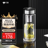 万象（WANXIANG）双层玻璃杯V49RL商务办公杯礼盒装钛黑亮便携车载水杯居家泡茶杯