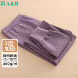 AB冬季本命年男女高密款保暖裤三层夹棉中厚保暖裤  香芋紫 XXXXL