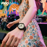 菲都狄都（Fido Dido）手表学生男女同款初高中考试专用石英表复古新年情人节礼物FD2343 雅致黑-升级版