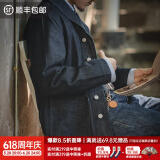 马登工装 新复古回潮水洗丹宁夹克阿美咔叽养牛猎装牛仔翻领外套男春 牛仔蓝 M