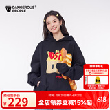 Dangerous people薛之谦dsp重磅立体绣纯色套头宽松百搭潮连帽卫衣 黑色 L