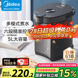 美的（Midea）电热水壶恒温饮水机电水壶电热水瓶煮茶壶 304不锈钢5L多段温控烧水壶双层防烫智能烧水一体机 5L 一键除氯丨50C505B