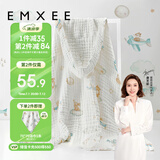 嫚熙（EMXEE）婴儿浴巾 新生儿纱布超柔棉四季洗澡斗篷浴袍 天空之旅 105x105cm