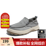 森达男鞋春夏一脚蹬平底休闲鞋舒适透气布鞋男V7R13BM3 灰色1NK01BM4 41