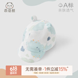 乖奇熊男女宝宝鸭舌帽纯棉夏季婴幼儿可爱遮阳帽太阳帽卡通帽子薄款透气 白色/满天彩云 47CM（推荐9-12个月）