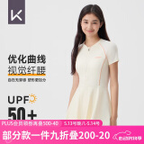Keep泳衣女士连体裙式专业游泳衣保守大码温泉泳装 599 燕麦白 XXL