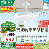 雷士（NVC）LED照明风扇灯吊扇灯卧室智控普瑞全光谱护眼1级能效健康光60瓦