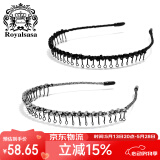 皇家莎莎（Royalsasa）时尚带齿压发发箍2件组合套装头箍发饰防滑发卡成人简约头饰夹子 混色