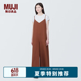 无印良品（MUJI） 女式 易干弹力泡泡纱 背带裤 女装夏季连体裤吊带BC2JRA4S 砖红色 L （165/88A）