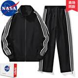 NASADKGM秋季运动套装青少年男休闲套装卫衣男宽松春秋款健身服秋冬运动服 9188黑色 XL (推荐体重125-145斤)