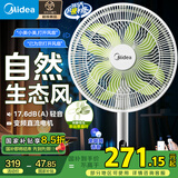 美的（Midea）【幸运草安睡风扇1S】一级能效直流变频声控电风扇家用遥控卧室静音落地扇台式桌面抗菌大风力电扇