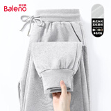 班尼路休闲裤男春秋款宽松休闲大码男士束脚裤运动显瘦青少年学生长裤子 【重磅棉】-米灰#纯色 L 【舒适重磅面料】