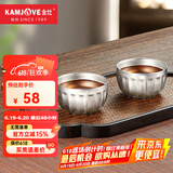 金灶（KAMJOVE）纯钛双层防烫茶杯 喝茶专用工夫茶主人杯品茗杯高端金属杯子T-23F 全钛双层茶杯 40ml 2只