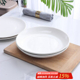 泰鑫兴10英寸（26cm）2只装 陶瓷釉下彩白瓷盘子菜盘果盘家用深盘